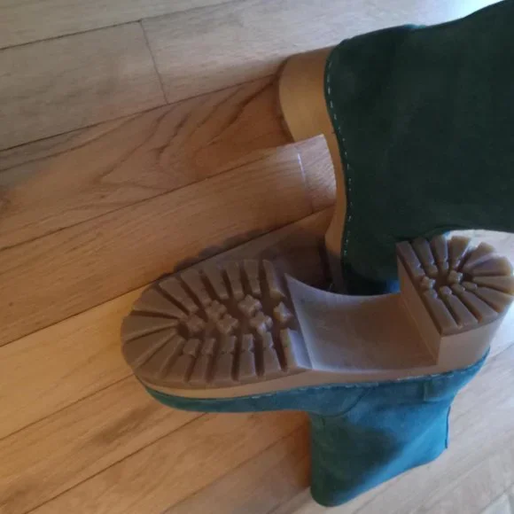 Swedish Hasbeen Teddy Boot NWT size 38 Dark Green Suede - Picture 3 of 7